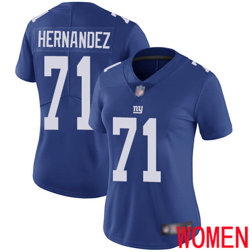 Women New York Giants #71 Will Hernandez Royal Blue Team Color Vapor Untouchable Limited Player Football NFL Jersey